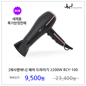 [제시엔제니] 헤어 드라이기 2200W 고출력 강력모터 RCY-100 드라이어